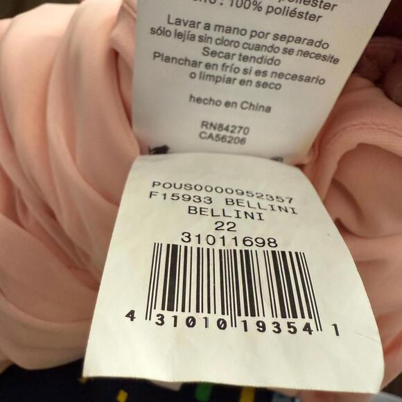 David’s Bridal Size 22 Bellini Peach Pleated Maxi Dress - Picture 4 of 7